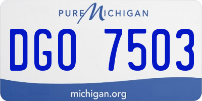 MI license plate DGO7503