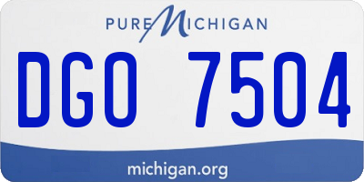 MI license plate DGO7504