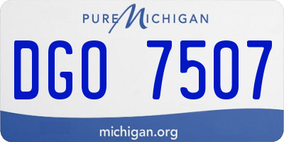 MI license plate DGO7507