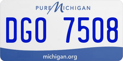 MI license plate DGO7508