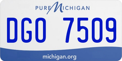 MI license plate DGO7509
