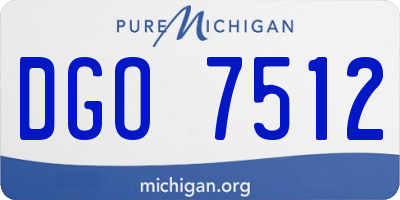 MI license plate DGO7512
