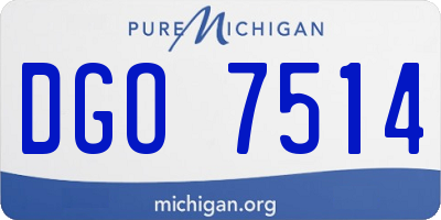 MI license plate DGO7514