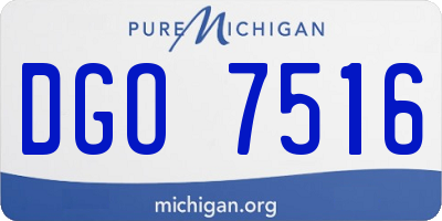 MI license plate DGO7516