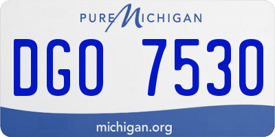 MI license plate DGO7530