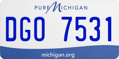 MI license plate DGO7531