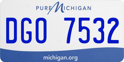 MI license plate DGO7532
