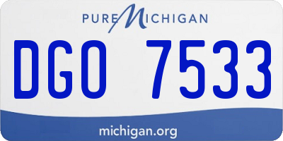 MI license plate DGO7533