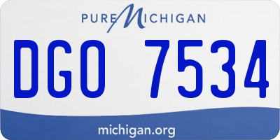 MI license plate DGO7534