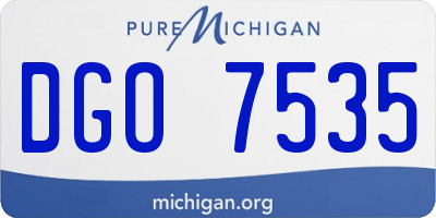 MI license plate DGO7535