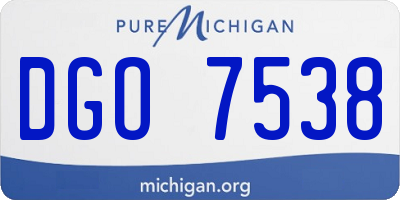 MI license plate DGO7538