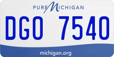 MI license plate DGO7540