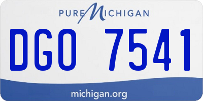 MI license plate DGO7541