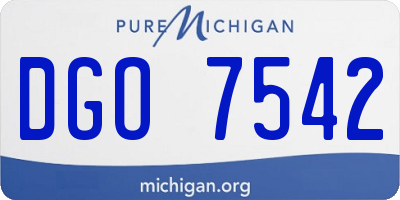 MI license plate DGO7542