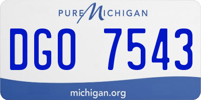 MI license plate DGO7543