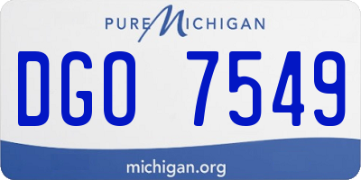 MI license plate DGO7549