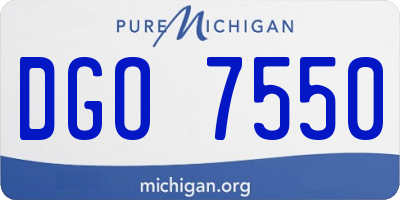 MI license plate DGO7550