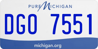 MI license plate DGO7551