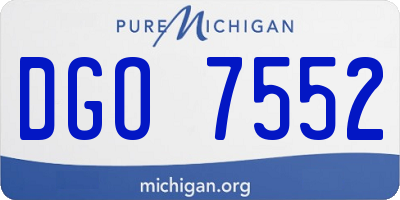 MI license plate DGO7552