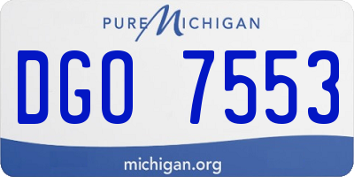 MI license plate DGO7553
