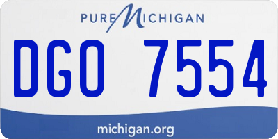 MI license plate DGO7554