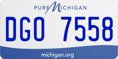 MI license plate DGO7558