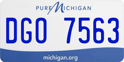 MI license plate DGO7563