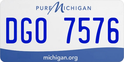 MI license plate DGO7576