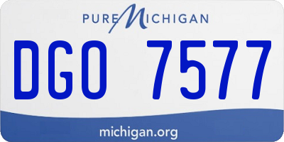 MI license plate DGO7577