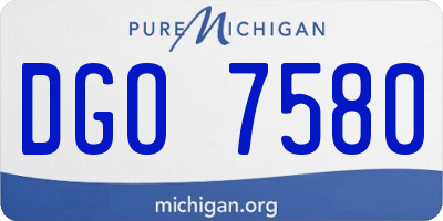 MI license plate DGO7580