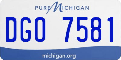 MI license plate DGO7581