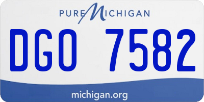 MI license plate DGO7582