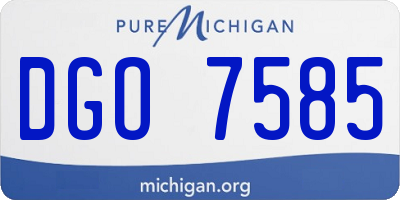 MI license plate DGO7585