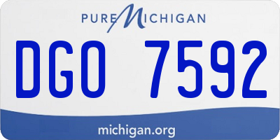 MI license plate DGO7592