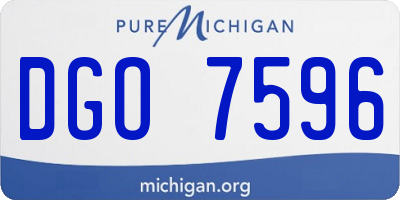 MI license plate DGO7596