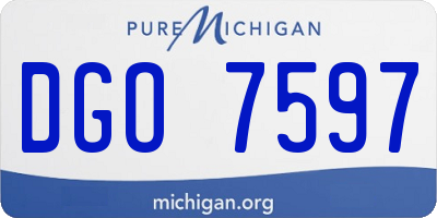 MI license plate DGO7597