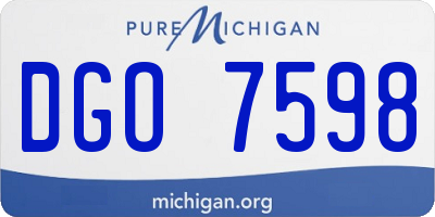 MI license plate DGO7598