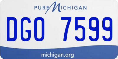 MI license plate DGO7599