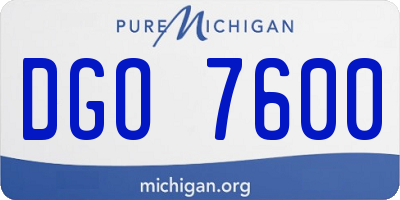MI license plate DGO7600