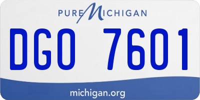 MI license plate DGO7601