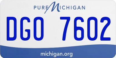 MI license plate DGO7602