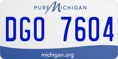 MI license plate DGO7604
