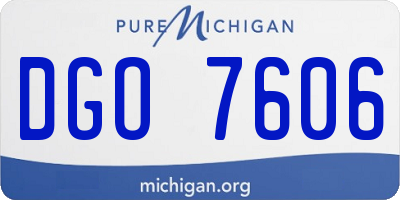 MI license plate DGO7606