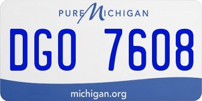 MI license plate DGO7608