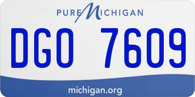 MI license plate DGO7609