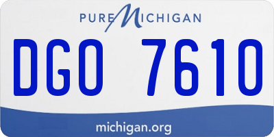 MI license plate DGO7610