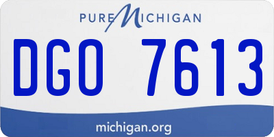MI license plate DGO7613