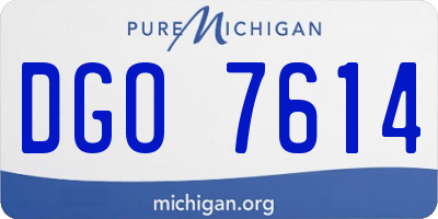 MI license plate DGO7614