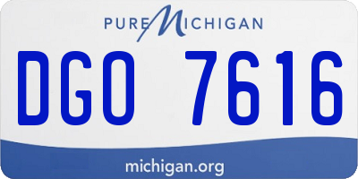 MI license plate DGO7616