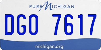 MI license plate DGO7617